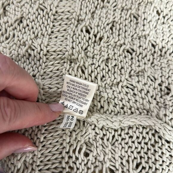 Tommy Bahama Linen Cotton Open Front Cardigan Sweater In Oatmeal Size M - Picture 6 of 9